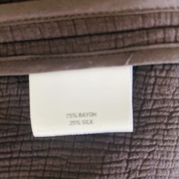 Eileen Fisher  Jacket Blazer Size 1X Brown Crinkle Rayon Silk Blend Magnet - Picture 7 of 7